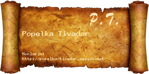 Popelka Tivadar névjegykártya